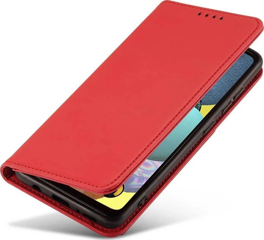 Hurtel Magnet Card dėklas skirtas Samsung Galaxy A13 5G, raudonas