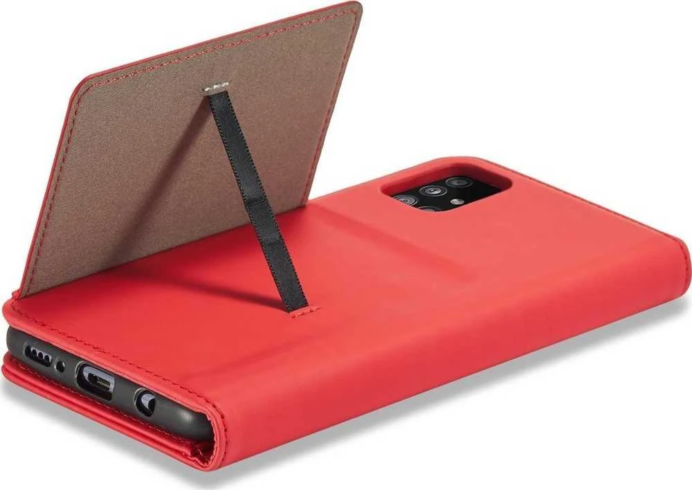 Hurtel Magnet Card dėklas skirtas Samsung Galaxy A13 5G, raudonas