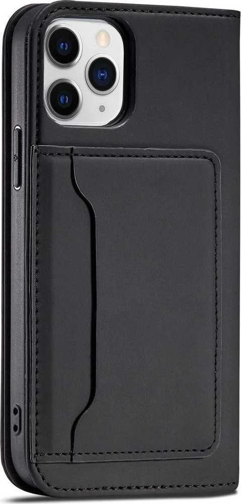 Hurtel Magnet Card dėklas skirtas iPhone 12 Pro Max, juodas