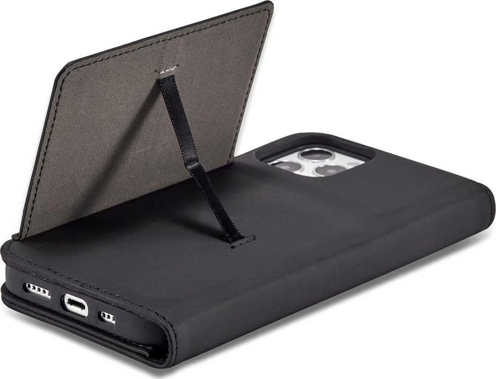 Hurtel Magnet Card dėklas skirtas iPhone 12 Pro Max, juodas