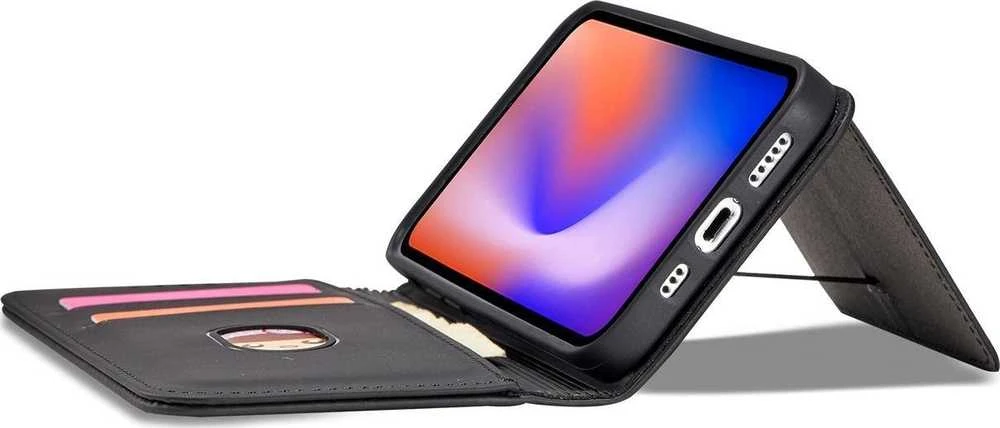 Hurtel Magnet Card dėklas skirtas iPhone 12 Pro Max, juodas