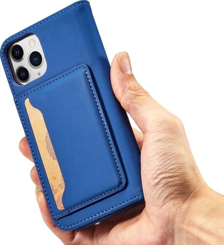 Hurtel Magnet Card dėklas skirtas iPhone 12, mėlynas