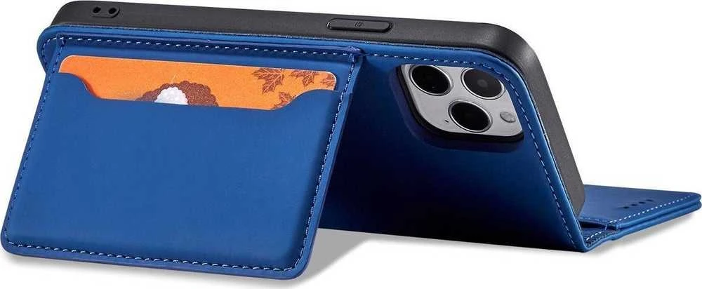 Hurtel Magnet Card dėklas skirtas iPhone 12, mėlynas