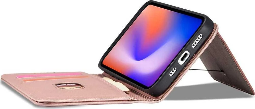 Hurtel Magnet Card dėklas skirtas iPhone 12 Pro Max, rožinis