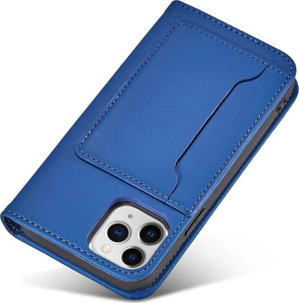 Hurtel Magnet Card dėklas skirtas iPhone 12, mėlynas