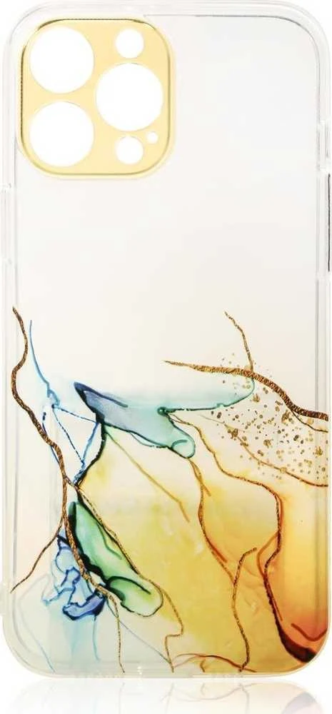 Hurtel Marble dėklas skirtas iPhone 12 Pro, oranžinis