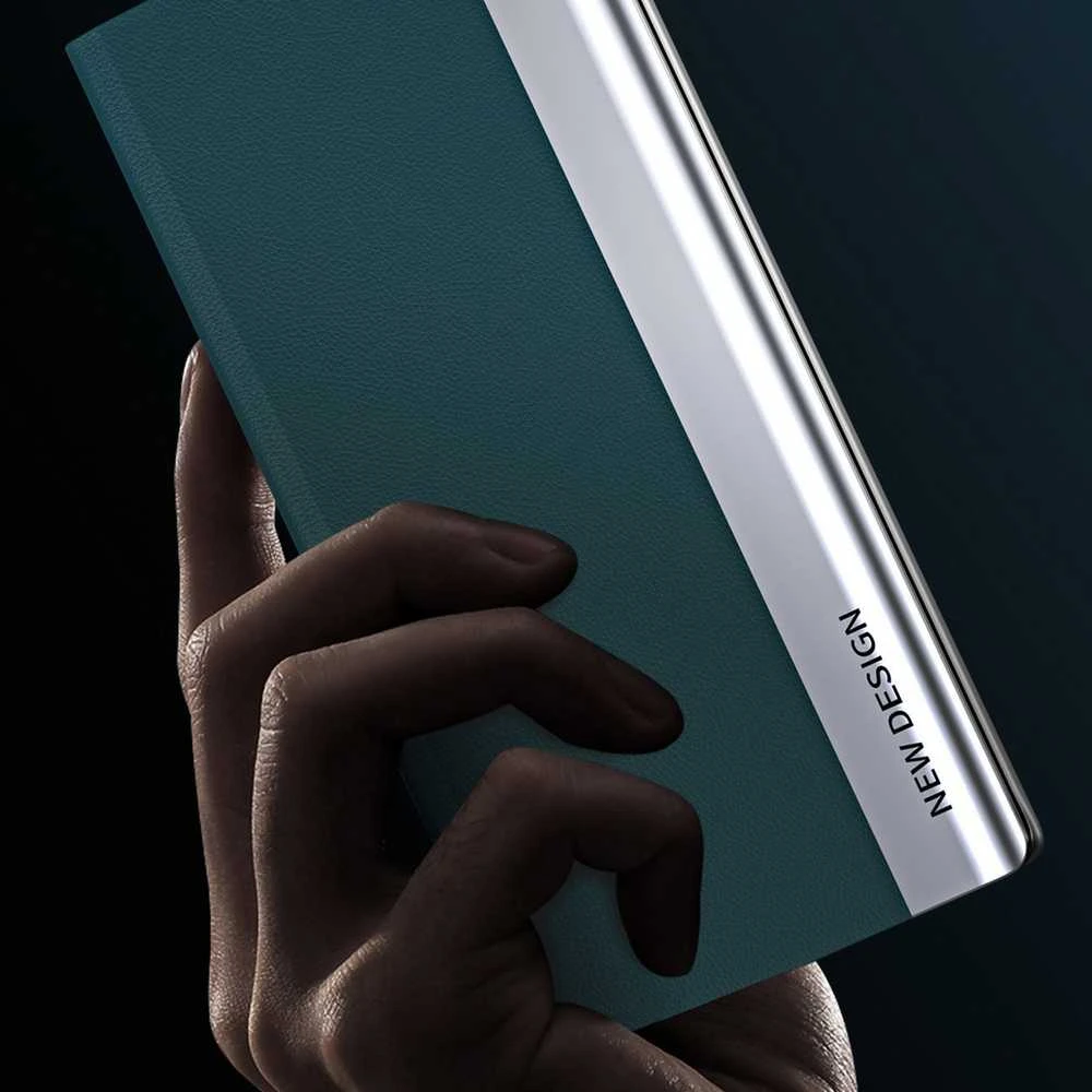 Hurtel Sleep Pro Samsung Galaxy A24 4G atverčiamas su stoveliu dėklas telefonui mėlynos spalvos