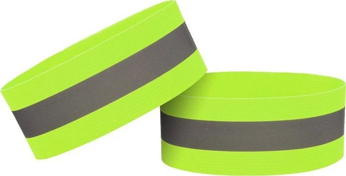 Hurtel Reflective dviračio apyrankė bėgiojimui velcro 4cm geltona