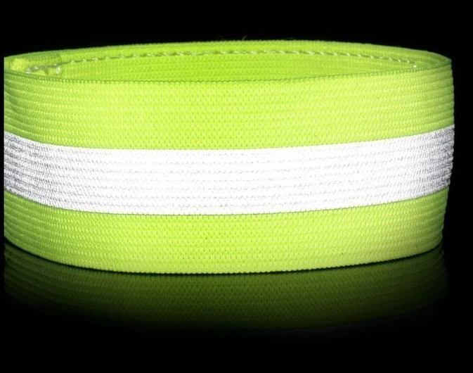 Hurtel Reflective dviračio apyrankė bėgiojimui velcro 4cm geltona