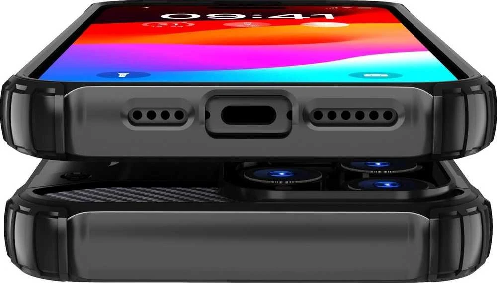 Hurtel Apple iPhone 15 Pro Hybrid Armor – dėklas telefonui juodos spalvos