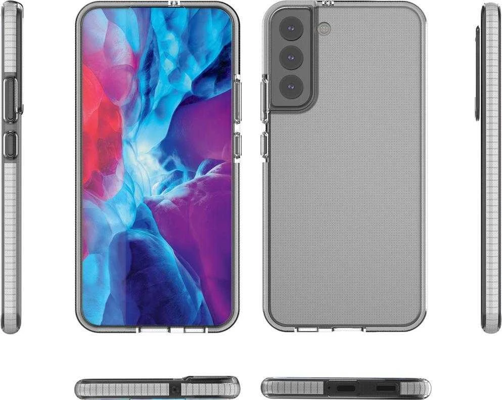 Hurtel Spring dėklas su spalvotu rėmeliu skirtas Samsung Galaxy S22 + (S22 Plus), šviesiai rožinis