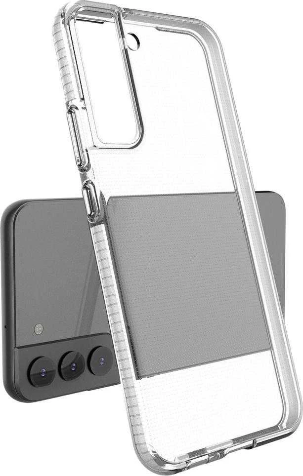 Hurtel Spring dėklas su spalvotu rėmeliu skirtas Samsung Galaxy S22 + (S22 Plus), šviesiai rožinis