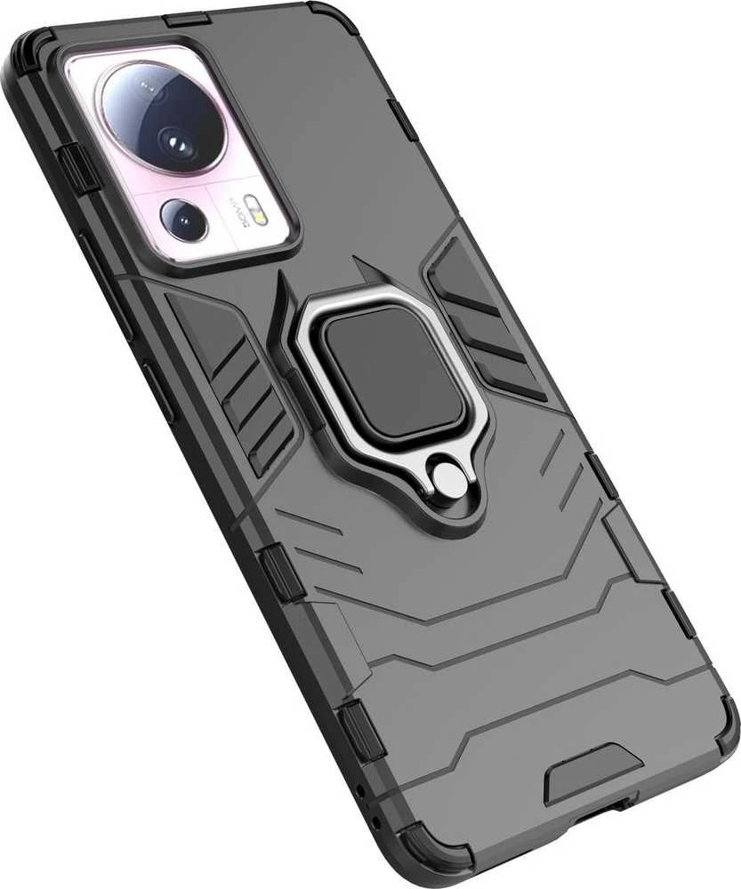 Hurtel Dėklas Armored Case for Xiaomi 13 Lite Magnetic Holder Ring Armor juoda