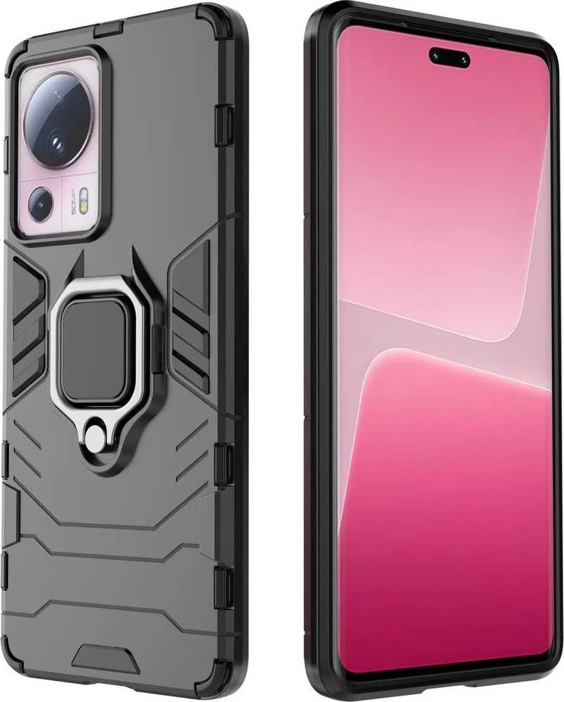Hurtel Dėklas Armored Case for Xiaomi 13 Lite Magnetic Holder Ring Armor juoda