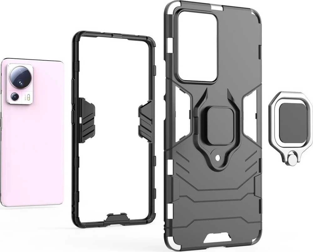 Hurtel Dėklas Armored Case for Xiaomi 13 Lite Magnetic Holder Ring Armor juoda