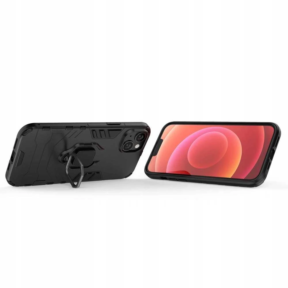 Hurtel Ring Armor case Apple iPhone 14 Plus armored cover magnetic holder ring dėklas telefonui juodos spalvos
