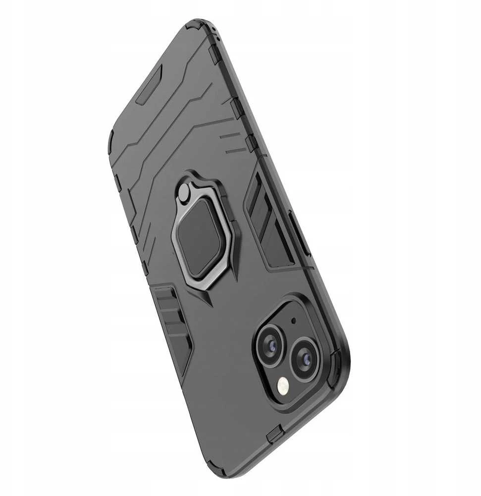 Hurtel Ring Armor case Apple iPhone 14 Plus armored cover magnetic holder ring dėklas telefonui juodos spalvos