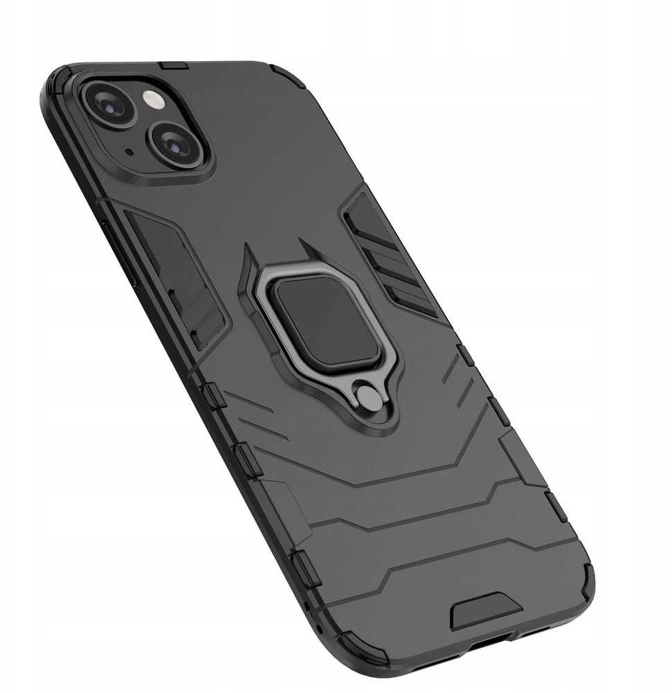 Hurtel Ring Armor case Apple iPhone 14 Plus armored cover magnetic holder ring dėklas telefonui juodos spalvos