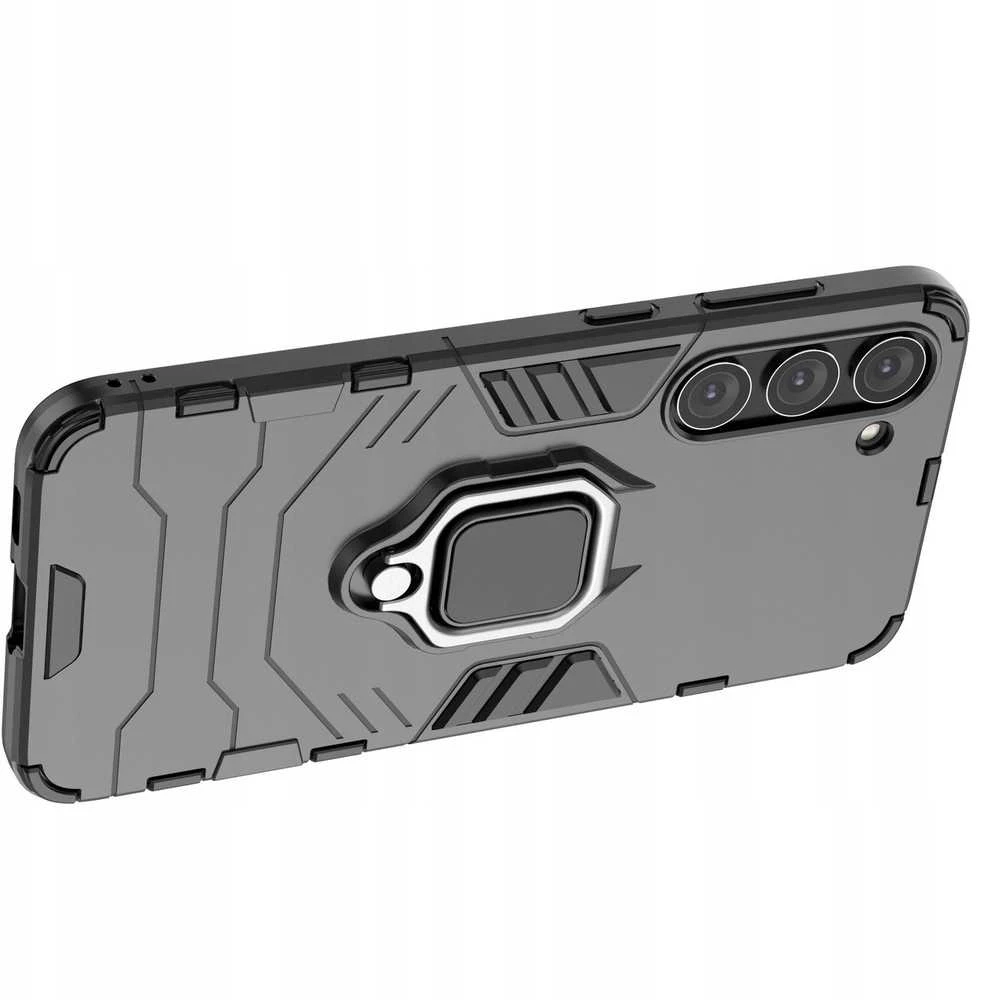 Hurtel Ring Armor case Samsung Galaxy S23+ armored cover magnetic holder ring dėklas telefonui juodos spalvos