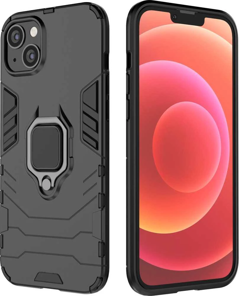 Hurtel Ring Armor dėklas telefonui Apple iPhone 14 armored magnetic holder ring juodos spalvos