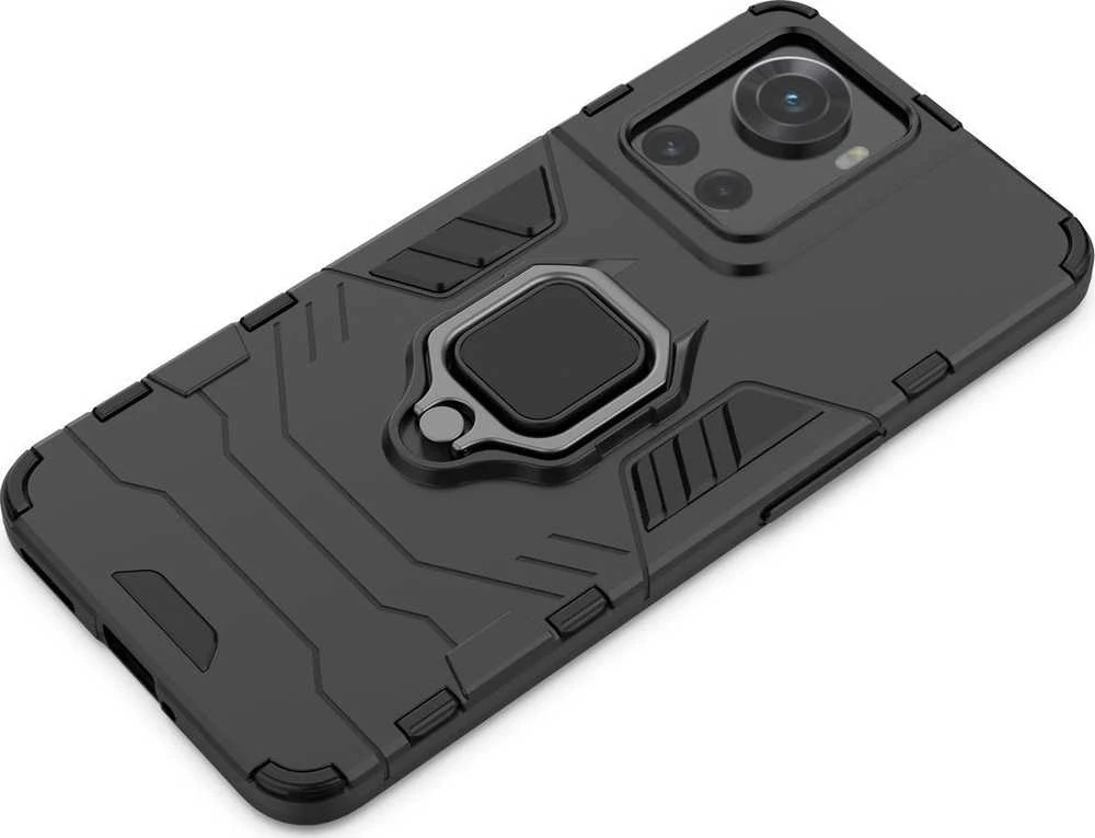 Hurtel Ring Armor hibridinis dėklas + magnetinis laikiklis skirtas OnePlus Ace, juodas