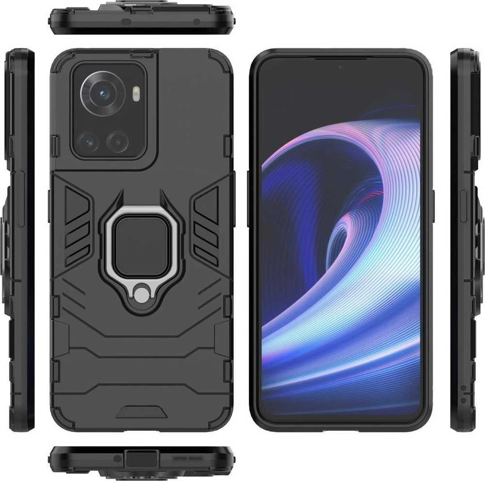 Hurtel Ring Armor hibridinis dėklas + magnetinis laikiklis skirtas OnePlus Ace, juodas