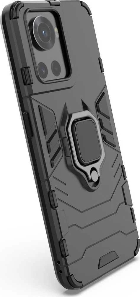 Hurtel Ring Armor hibridinis dėklas + magnetinis laikiklis skirtas OnePlus Ace, juodas