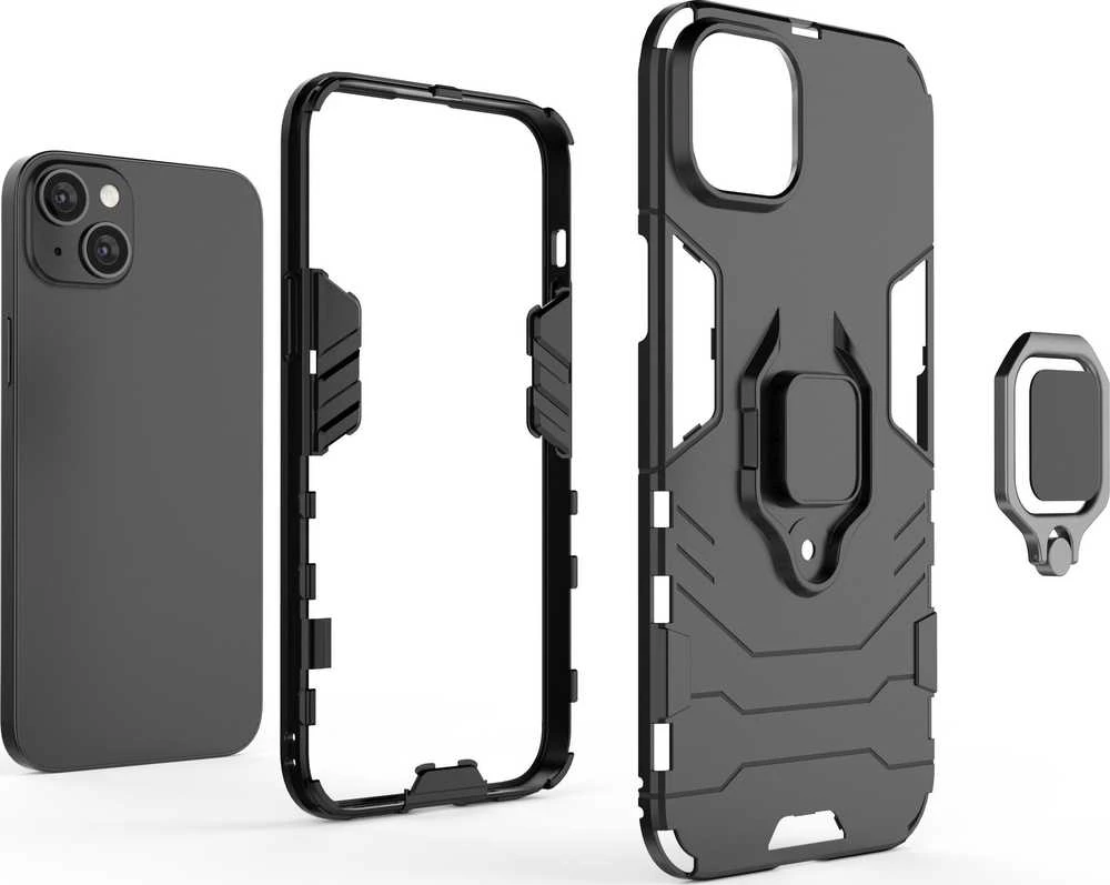 Hurtel Ring Armor Apple iPhone 14 Pro armored magnetic holder ring dėklas telefonui juodos spalvos