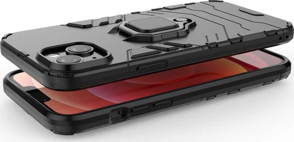Hurtel Ring Armor Apple iPhone 14 Pro armored magnetic holder ring dėklas telefonui juodos spalvos