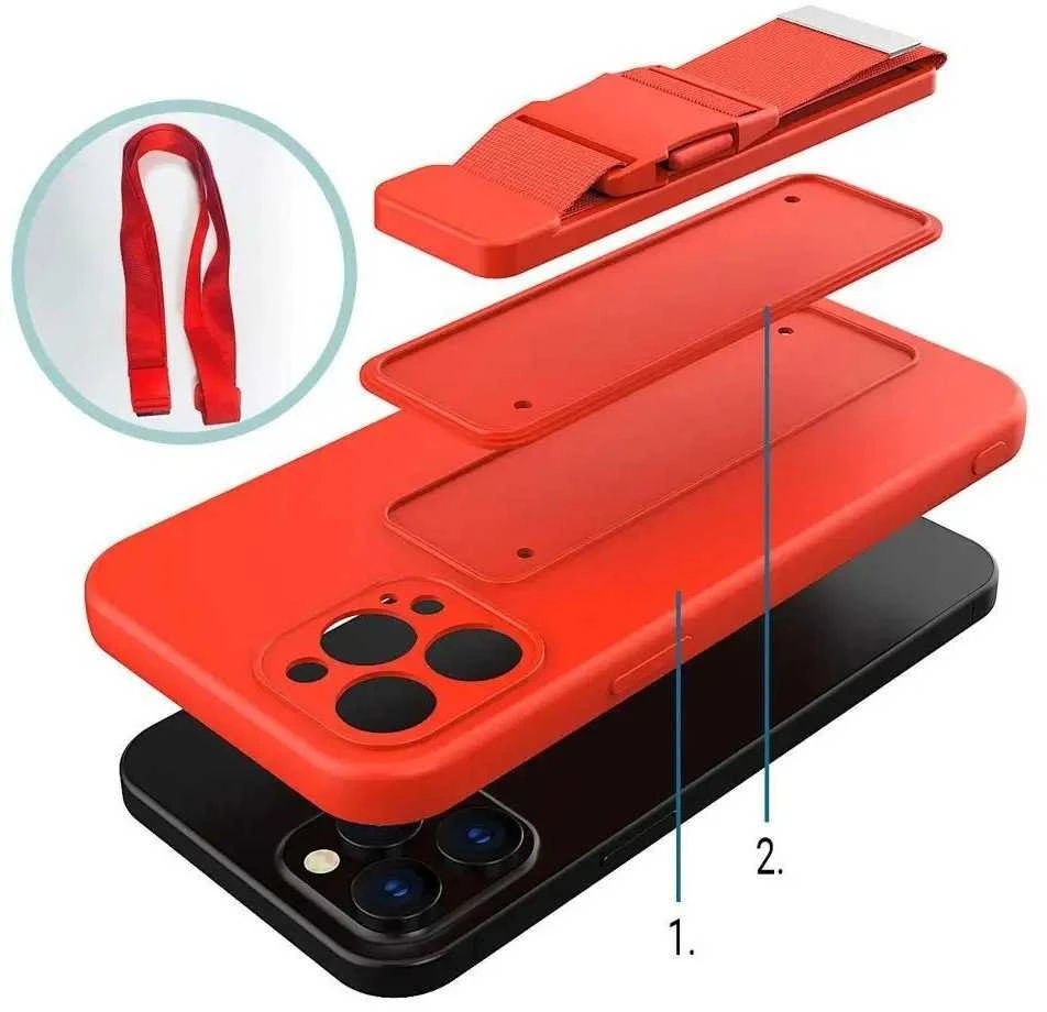 Hurtel Rope dėklas su dirželiu skirtas Xiaomi Redmi Note 10 / Redmi Note 10S, mėlynas