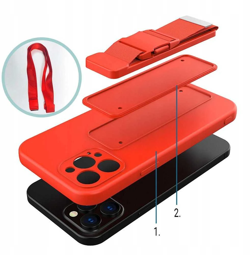 Hurtel Rope dėklas su dirželiu skirtas iPhone 12 Pro Max, juodas