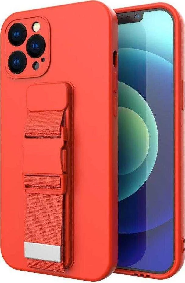 Hurtel Rope dėklas su dirželiu skirtas Samsung Galaxy A73, raudonas