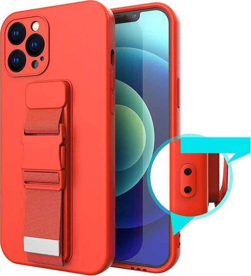 Hurtel Rope dėklas su dirželiu skirtas Samsung Galaxy S21 FE, tamsiai mėlynas (Navy Mėlyna)