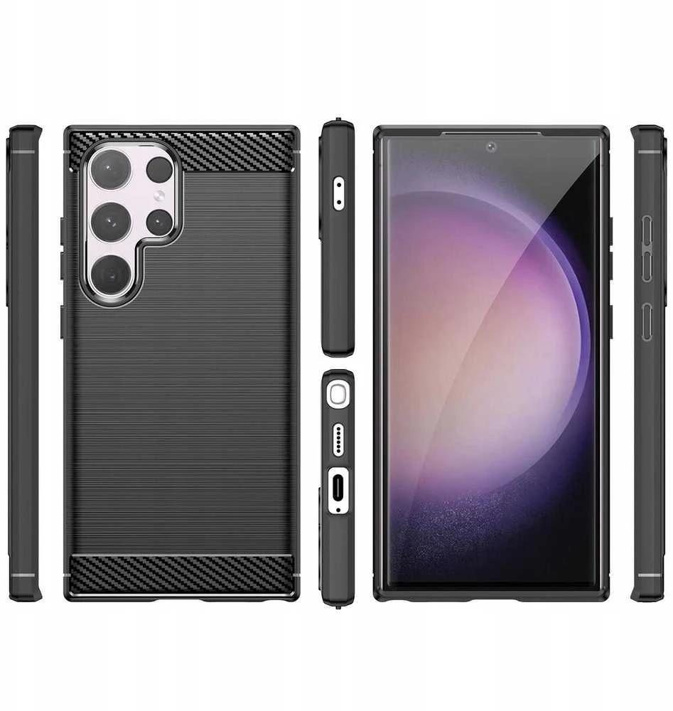 Hurtel Carbon Case do Samsung Galaxy S24 FE – dėklas telefonui juodos spalvos