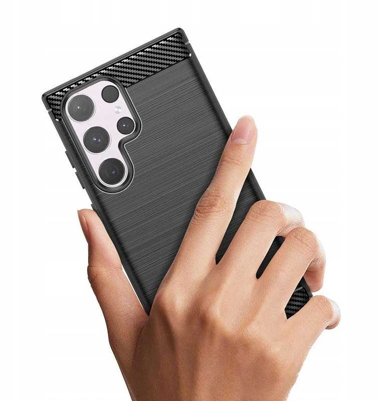 Hurtel Carbon Case do Samsung Galaxy S24 FE – dėklas telefonui juodos spalvos