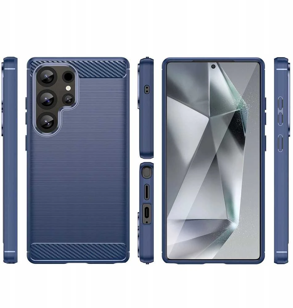 Hurtel Carbon Case do Samsung Galaxy S25 Ultra – dėklas telefonui mėlynos spalvos