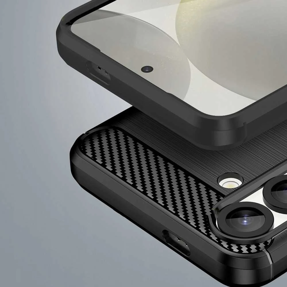 Hurtel Carbon dėklas skirtas Samsung Galaxy S25 Edge – juodos spalvos