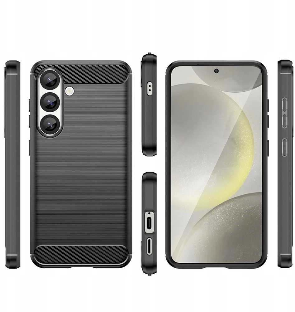 Hurtel Carbon dėklas skirtas Samsung Galaxy S25 Edge – juodos spalvos