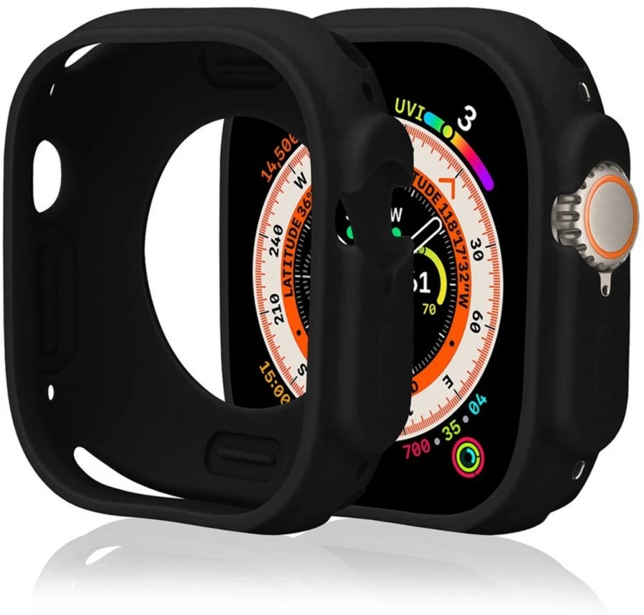 Hurtel Silikoninis laikrodžio dėklas, skirtas Watch 42 mm (Series 1/2/3) – juodos spalvos