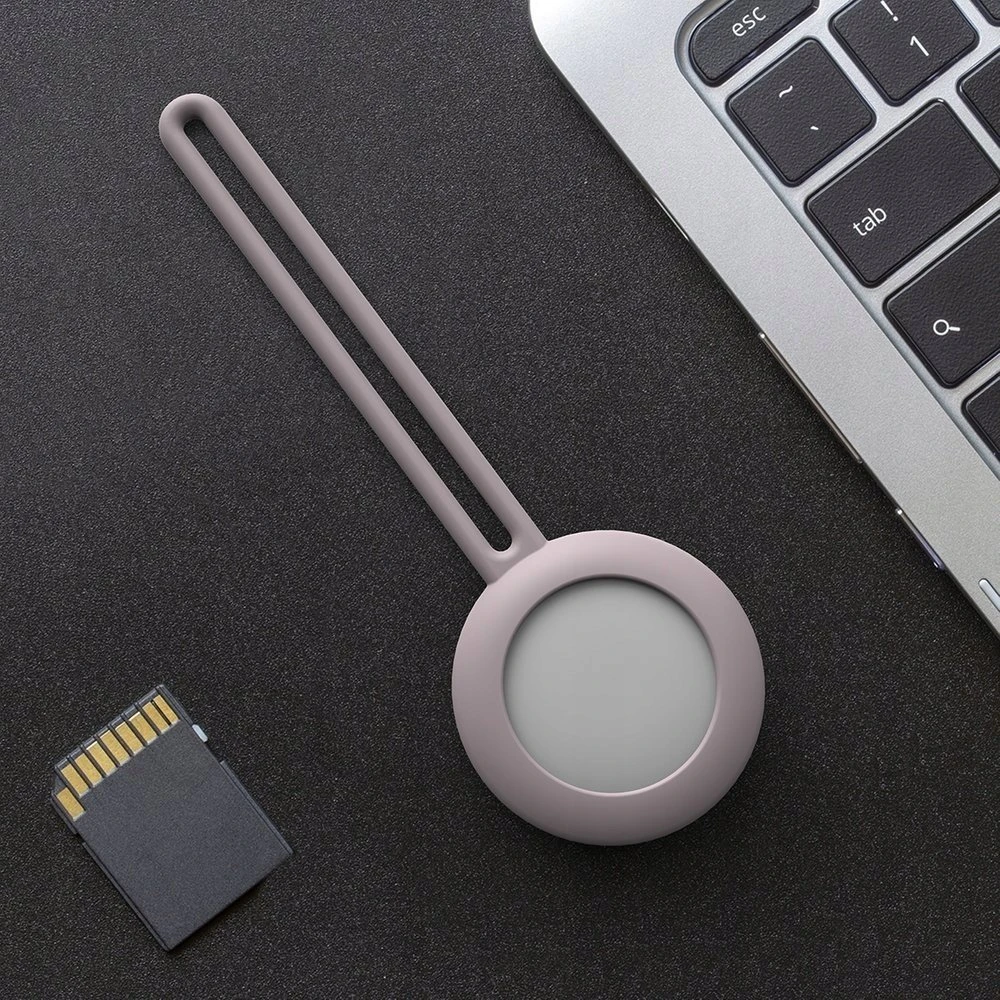 Hurtel SILIKONINIS ELASTINGAS DĖKLAS RAKTŲ ŽIEDAS PAKABIAUKAS LOCATOR APPLE AIRTAG Rožinis