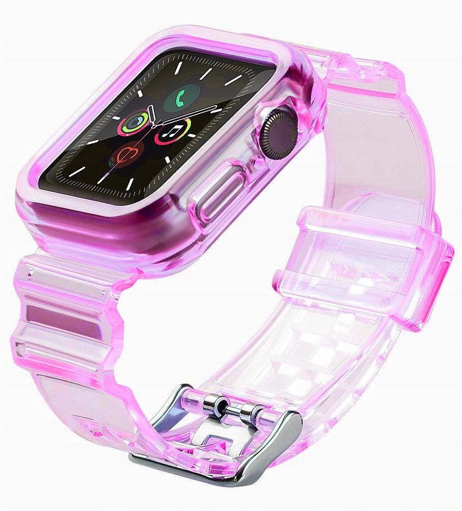 Hurtel Silikoninė apyrankė Bracelet Case Strap Light Set skirta Watch 44mm – raudonos spalvos