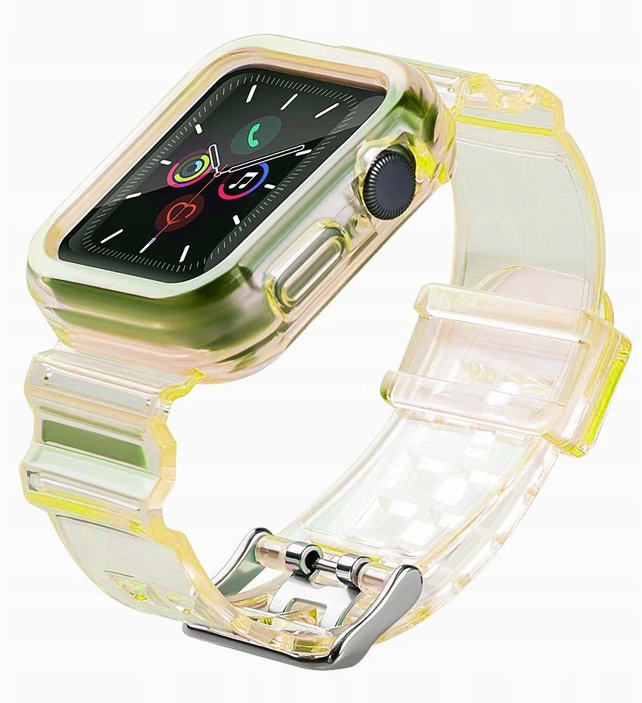 Hurtel Silikoninė apyrankė Bracelet Case Strap Light Set skirta Watch 44mm – geltonos spalvos