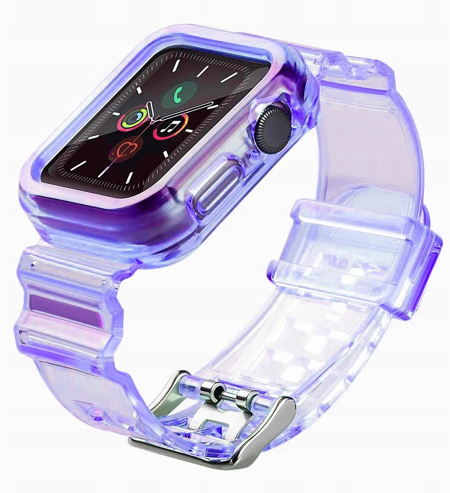 Hurtel Silikoninė apyrankė Bracelet Case Strap Light Set skirta Watch 42mm – violetinės spalvos