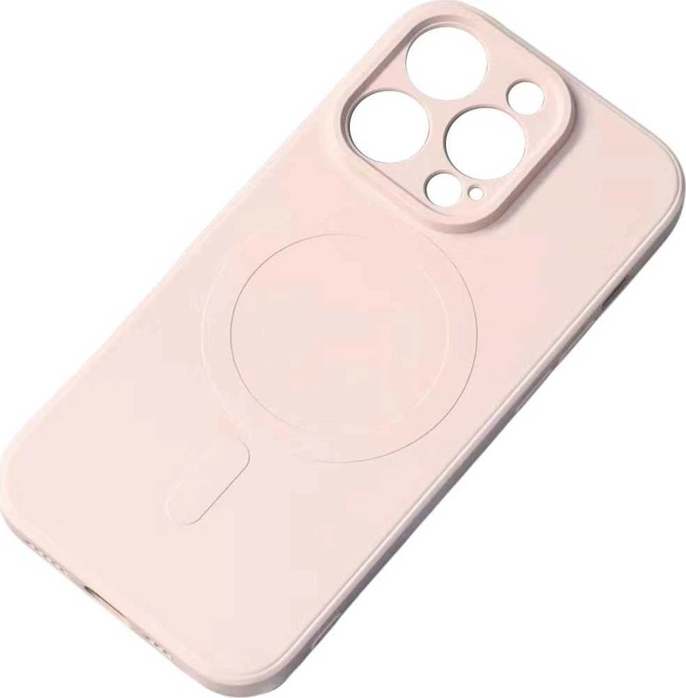 Hurtel MagSafe compatible silikoninis case Apple iPhone 15 Plus Silikoninis dėklas – kreminės spalvos