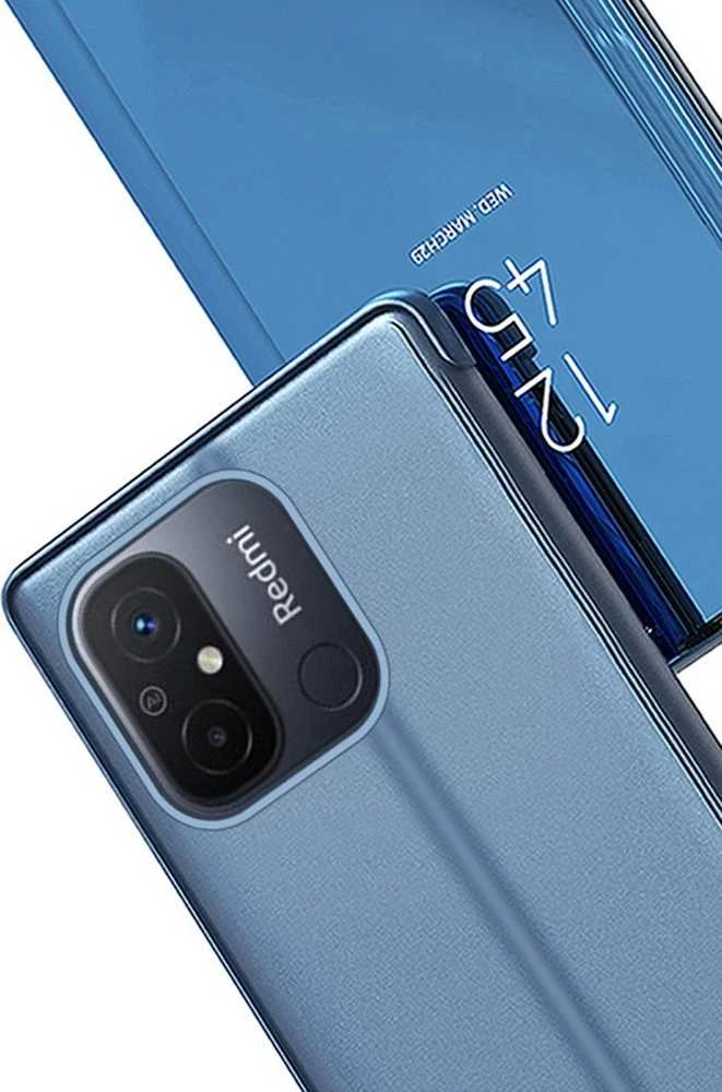 Dėklas Hurtel Glossy Flip Case, skirtas Xiaomi Redmi 11A / Poco C55 / Redmi 12C Clear View Case juoda