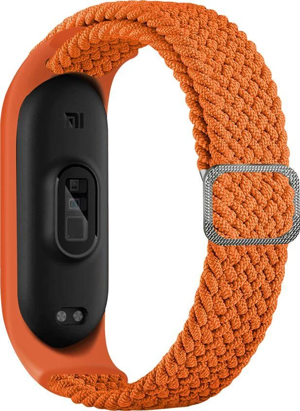 Išmaniosios apyrankės Xiaomi Mi 3/4/5/6 pinto audinio dirželis, Oranžinės spalvos