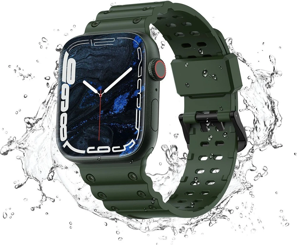 Hurtel Apyrankė Triple Protection skirta Watch SE, 9, 8, 7, 6, 5, 4, 3, 2, 1 (41, 40, 38 mm), žalios spalvos