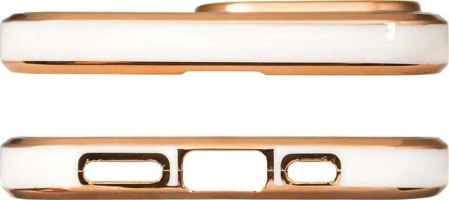 Hurtel Lighting dėklas skirtas Samsung Galaxy A13 5G, baltos spalvos su auksniu rėmeliu
