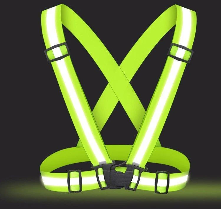 Hurtel Reflective petnešos dviračiui motociklui bėgiojimui šviesą atspindinti liemenė oranžinė