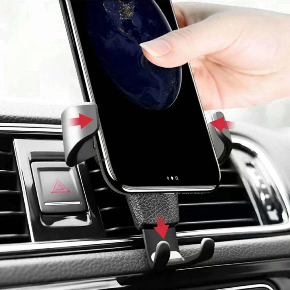 Hurtel Laikiklis automobilinis telefonui, skirtas gravitacijai ant ventiliacijos grotelių, automobilinis laikiklis H01 juodas